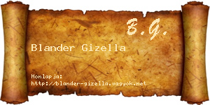 Blander Gizella névjegykártya